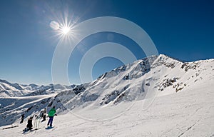 Winter panorama of Bansko, Bulgaria during ski season