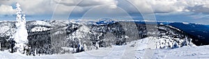 Winter Panorama of Big Mountain, Montana, Overlooking Glacier Na