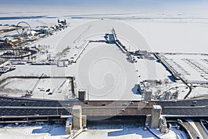 Winter panorama of Chicago