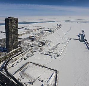 Winter panorama of Chicago