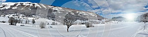 Winter Panorama Majella Mountain Abruzzi Italy