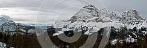 Winter panorama of the Mount Cristallo