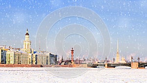 Winter panorama St. Petersburg, Russia