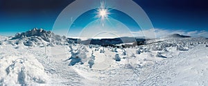 Winter panorama sunshine photo