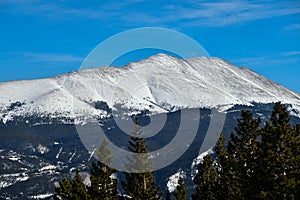 Winter panoramic mountain view at Breckenridge Ski Resort