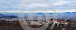 Winter panoramic view of Clermont-Ferrand