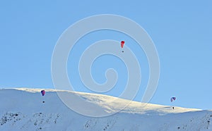 Winter paragliding, Cumbria