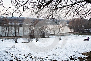 Winter in the park, Parcul Tineretului in Bucharest