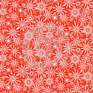 Winter pattern with various falling snowflakes