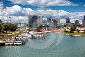Winter port on Danube