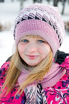 Winter portrait of the beautiful girl