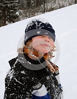 Winter portrait of boy