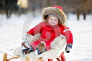Winter portrait of toddler