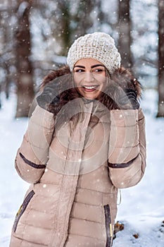 Winter portrait of young girl â€“winter holidays, Christmas and