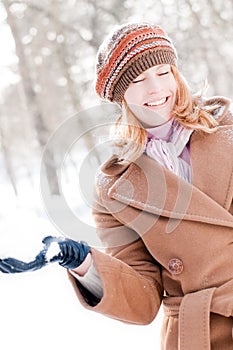 Winter portrait of young woman