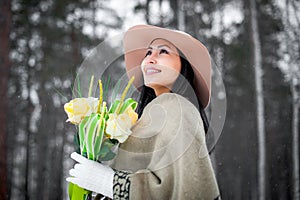 Winter portrait of a young woman