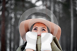 Winter portrait of a young woman