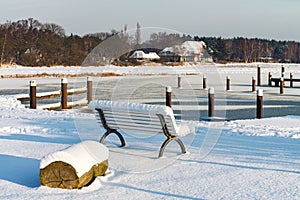 Winter in Prerow Germany with snow