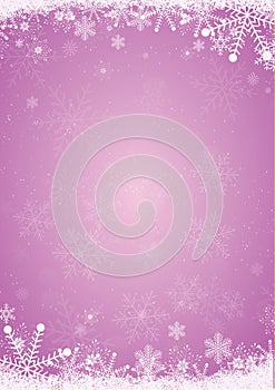 Winter purple christmas background with snowflake border