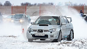 Winter Rally. Subaru Impreza wrx.