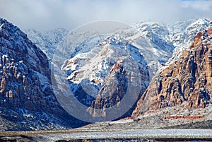 Winter in Red Rock Canyon near Las Vegas. Nevada.