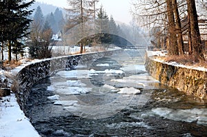 Winter river Krosnica