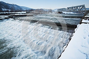 Winter river rapids
