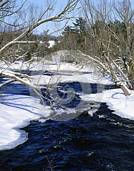 Winter River Scene Ontario Canada