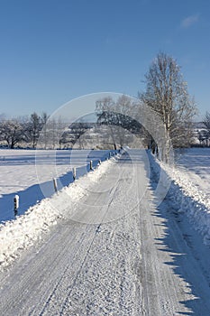Winter road in the countryside