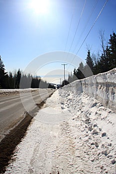 Winter road perspective