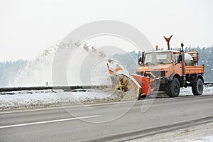 Winter road snow removal