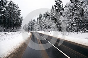 Winter road . track.