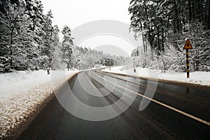 Winter road , track.