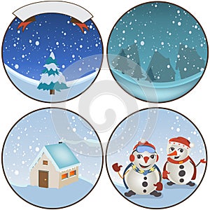 Winter rounded backgrounds