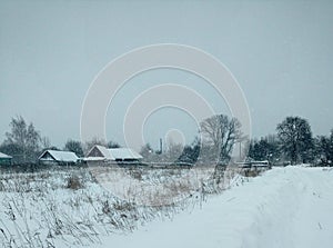 Winter rural landscape.