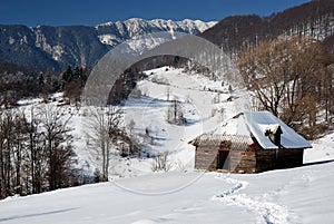 Winter rural landscape in Romania