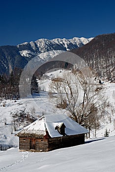 Winter rural landscape in Romania