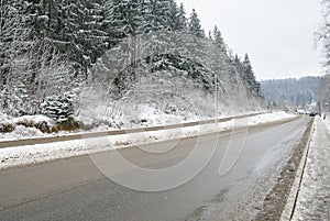 Winter rural road