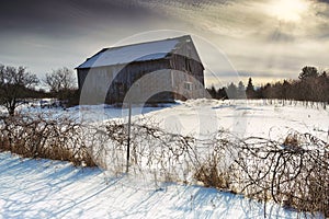 Winter rural scenics and landscapes of Ontario canada in the heart of winter and snow.