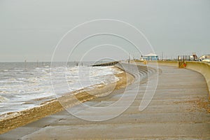 Winter`s day along Hunstanton`s south promenade.