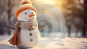 Winter\'s Whimsy: An Adorable and Vibrant Snowman