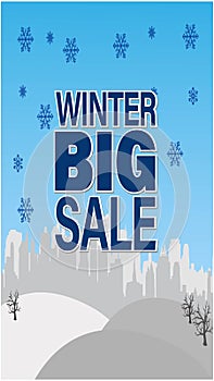 Winter sale banner,INSTAGRAM STORY vector illustration