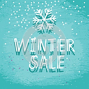 Winter sale blue frosty card