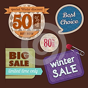 Winter sale. Fabric and knit