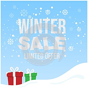 Winter sale poster design vector images