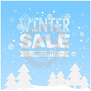 Winter sale poster design vector images