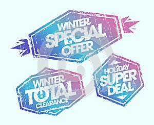 Winter sale rubber stamps set - winter special offer, winter total clearance