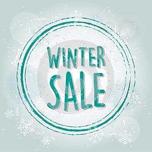 Winter sale with snowflakes banner