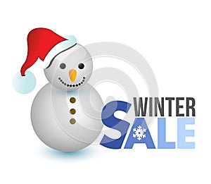 Winter sale snowman illustration design