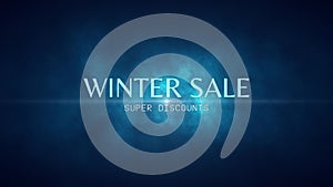 Winter sale. Super discount dumping, percentages, purchases, sale. Art intro.